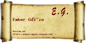 Ember Géza névjegykártya