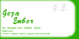 geza ember business card
